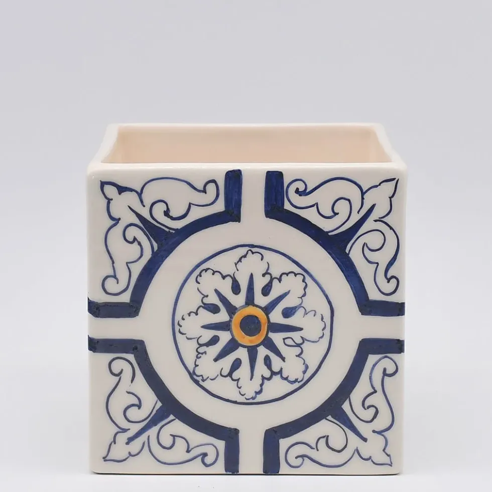 Cache pot en céramique "Azulejos" - 14cm