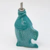 Carafe à huile en céramique en forme de Poisson - Turquoise