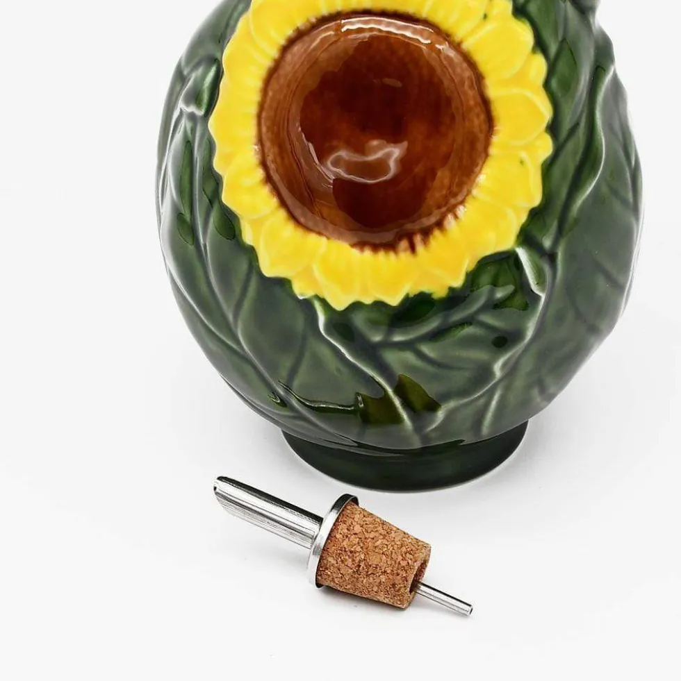 Carafe à huile en céramique en forme de Tournesol