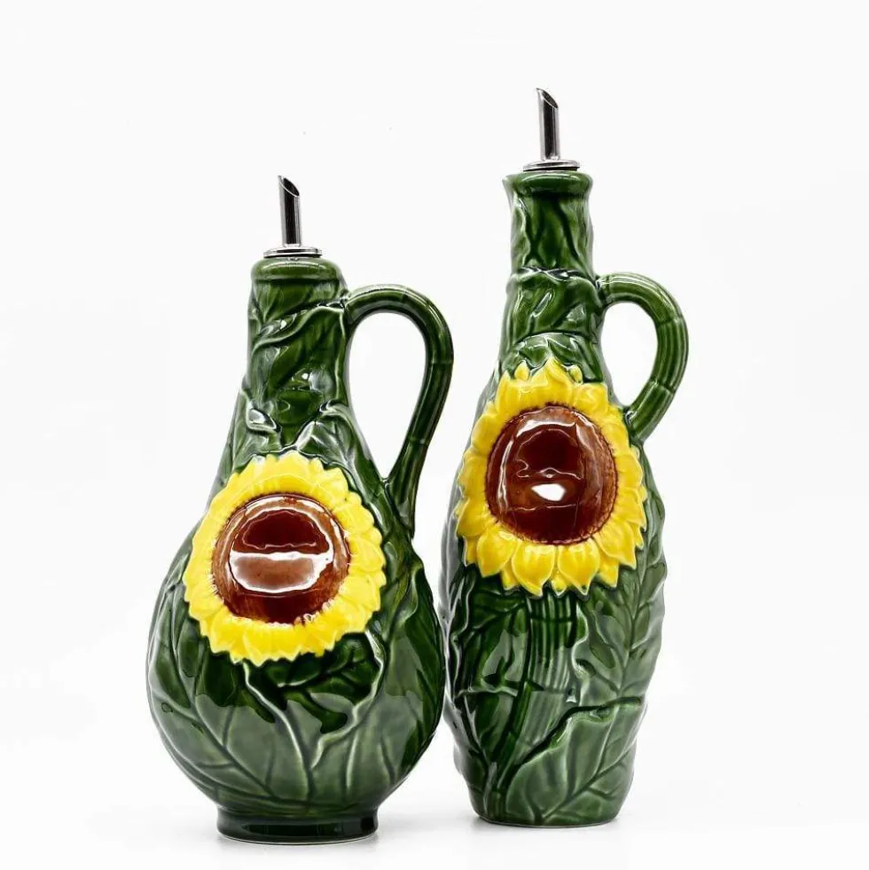 Carafe à huile en céramique en forme de Tournesol