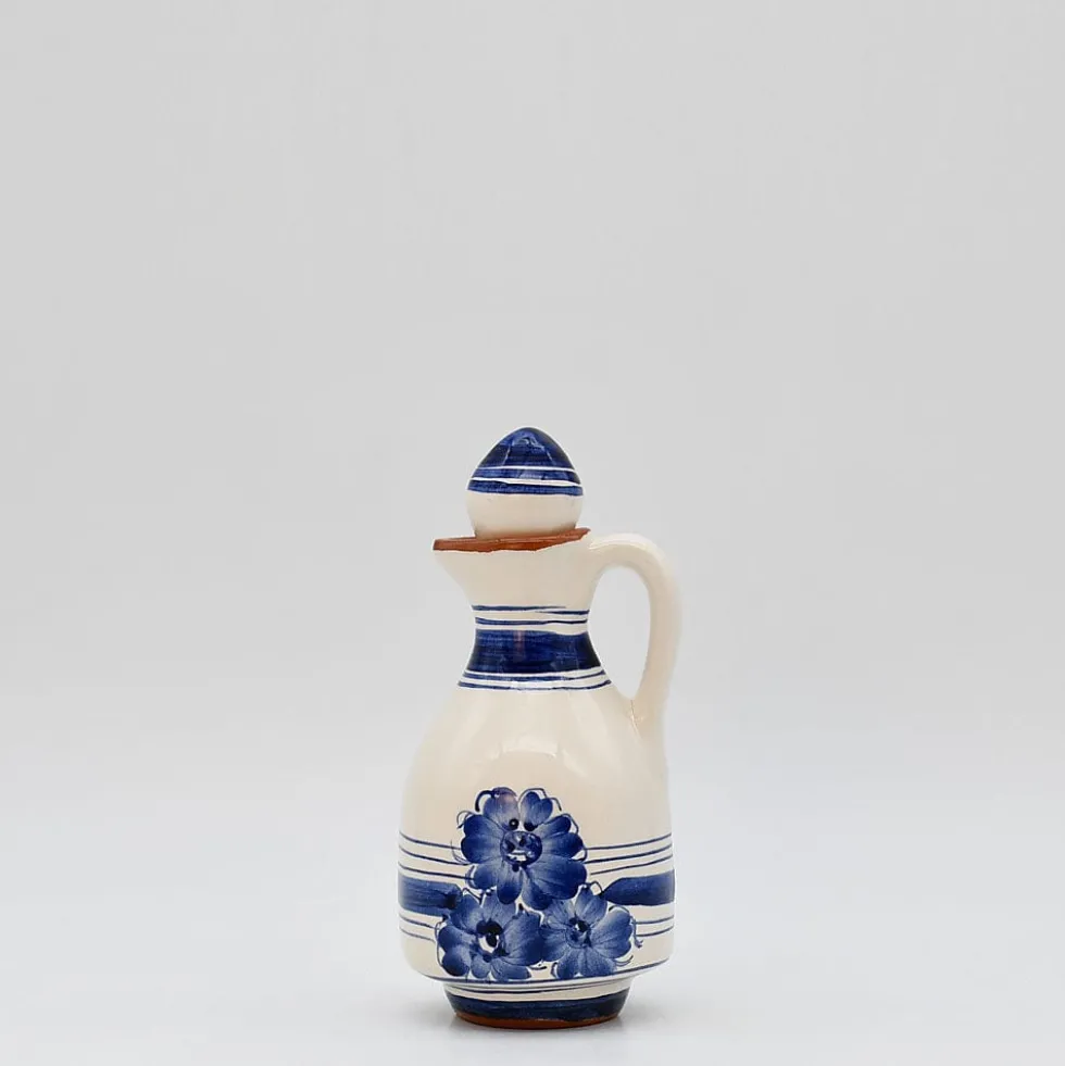 Carafe à huile en terre cuite - Bleue