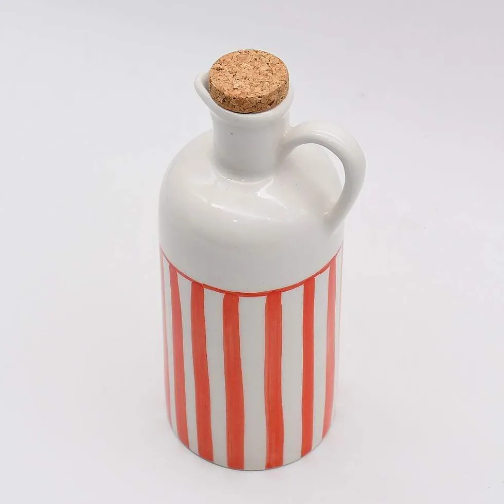 Carafe à huile rayée "Costa Nova Mar" 18cm - Rouge