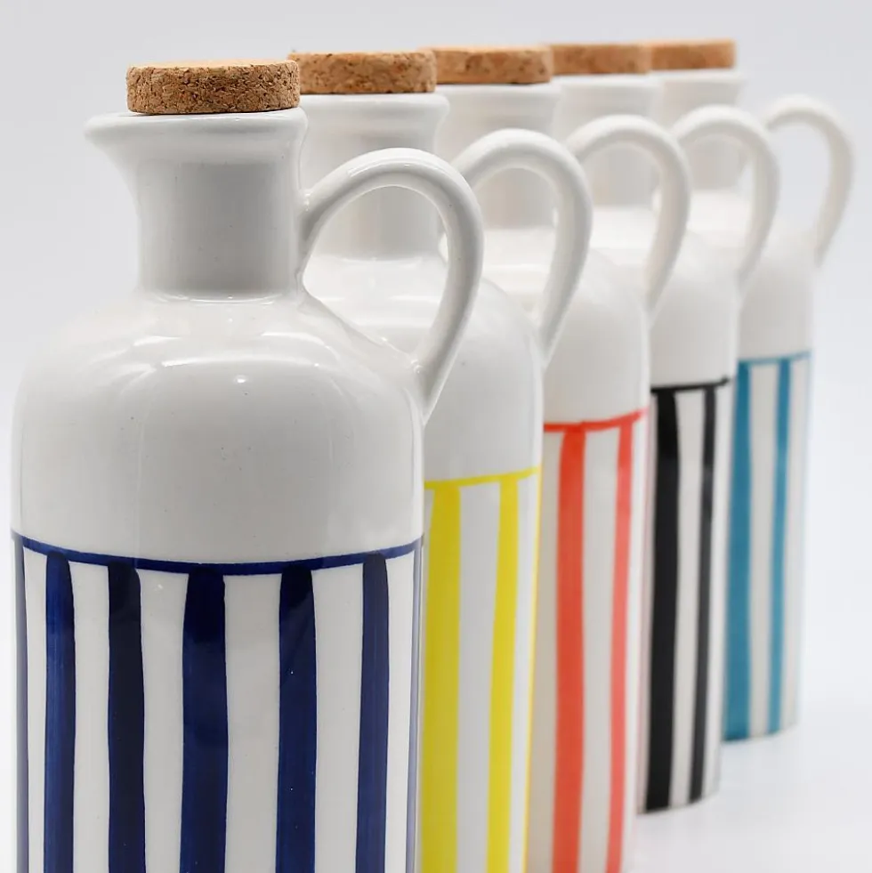 Carafe à huile rayée "Costa Nova Mar" 18cm - Rouge