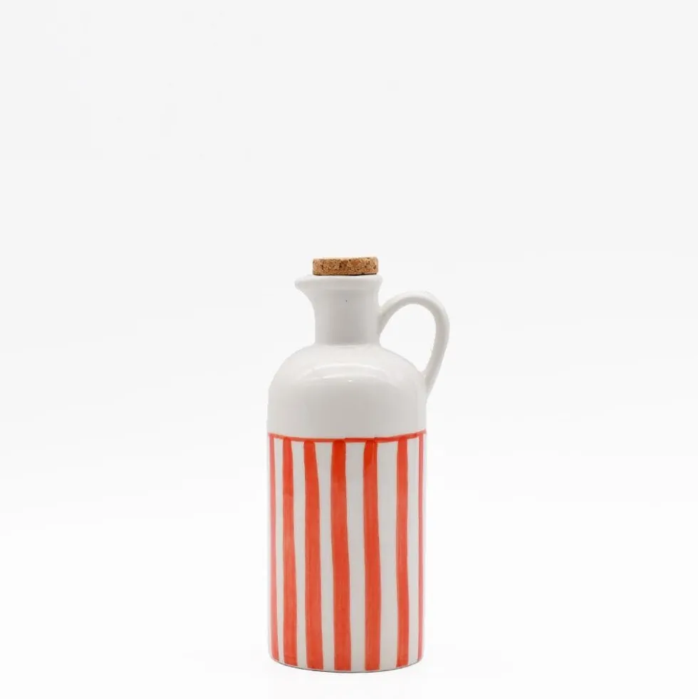 Carafe à huile rayée "Costa Nova Mar" 18cm - Rouge