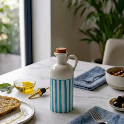 Carafe à huile rayée