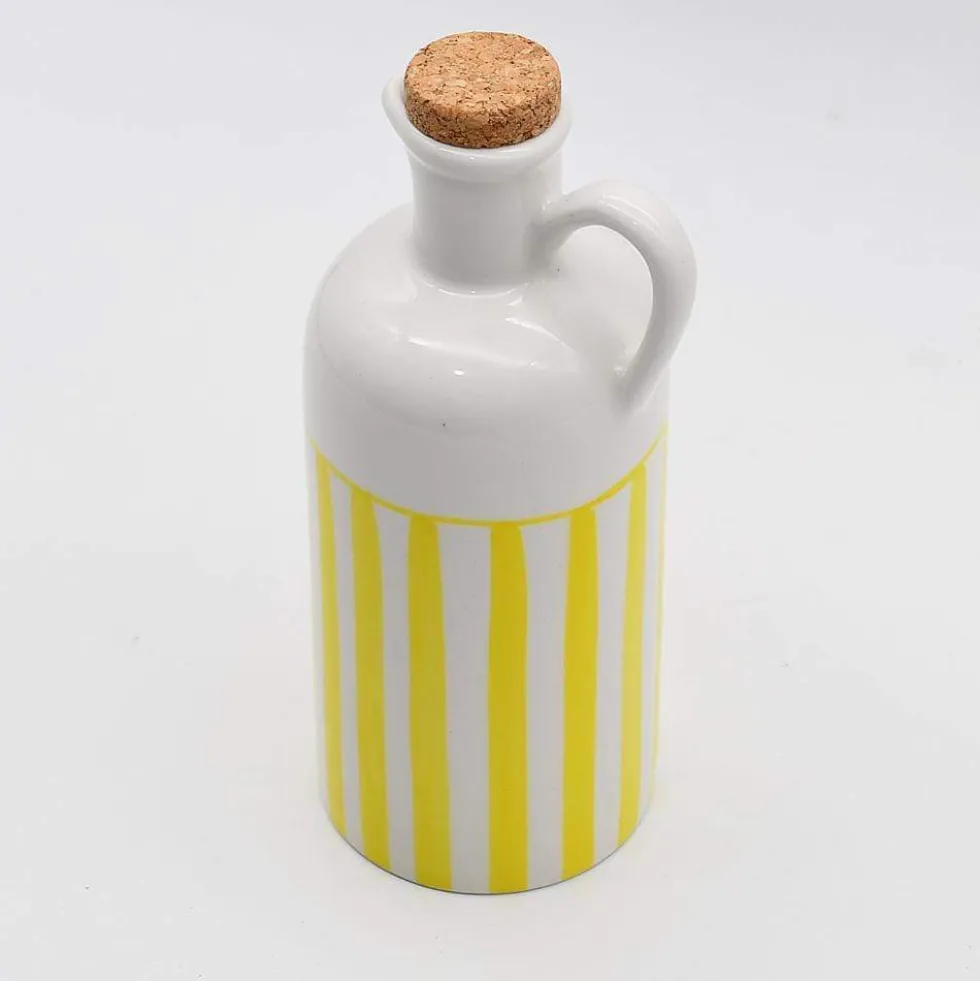 Carafe à huile rayée "Costa Nova Mar" 18cm - Jaune