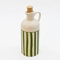 Carafe à huile rayée "Costa Nova Mar" 18cm - Vert