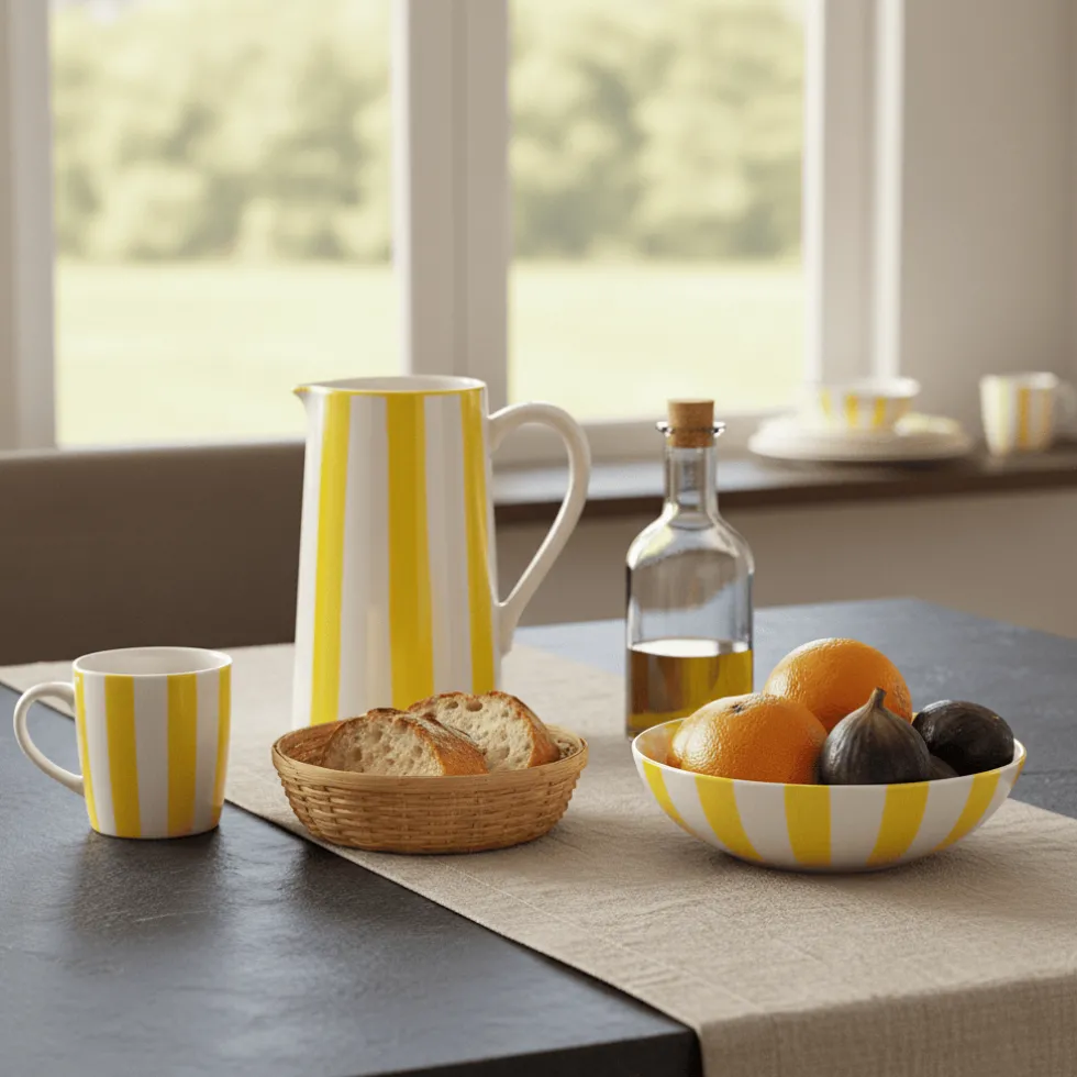 Carafe rayée "Costa Nova Mar" - Jaune