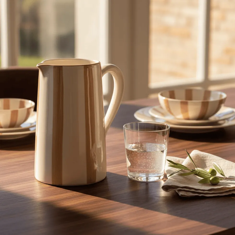 Carafe rayée "Costa Nova Mar" - Moka