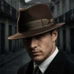 Chapeau en feutre Fedora - Marron
