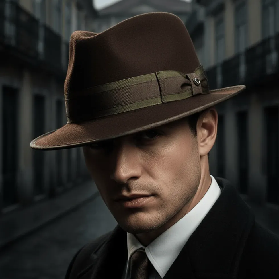 Chapeau en feutre Fedora - Marron