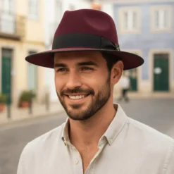 Chapeau en feutre Panama - Bordeaux