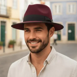 Chapeau en feutre Panama - Bordeaux