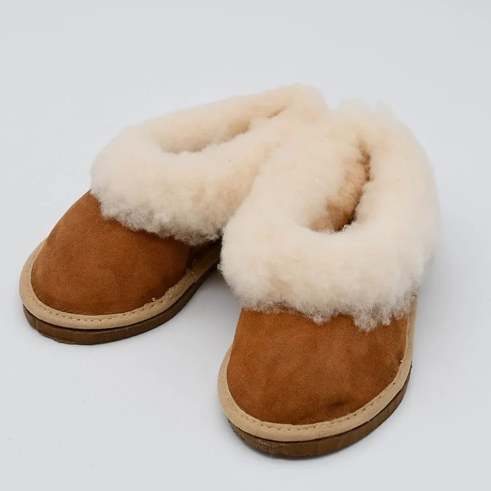 Chaussons enfants en peau de mouton retournée