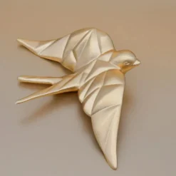 Coffret hirondelle stylisée - Doré