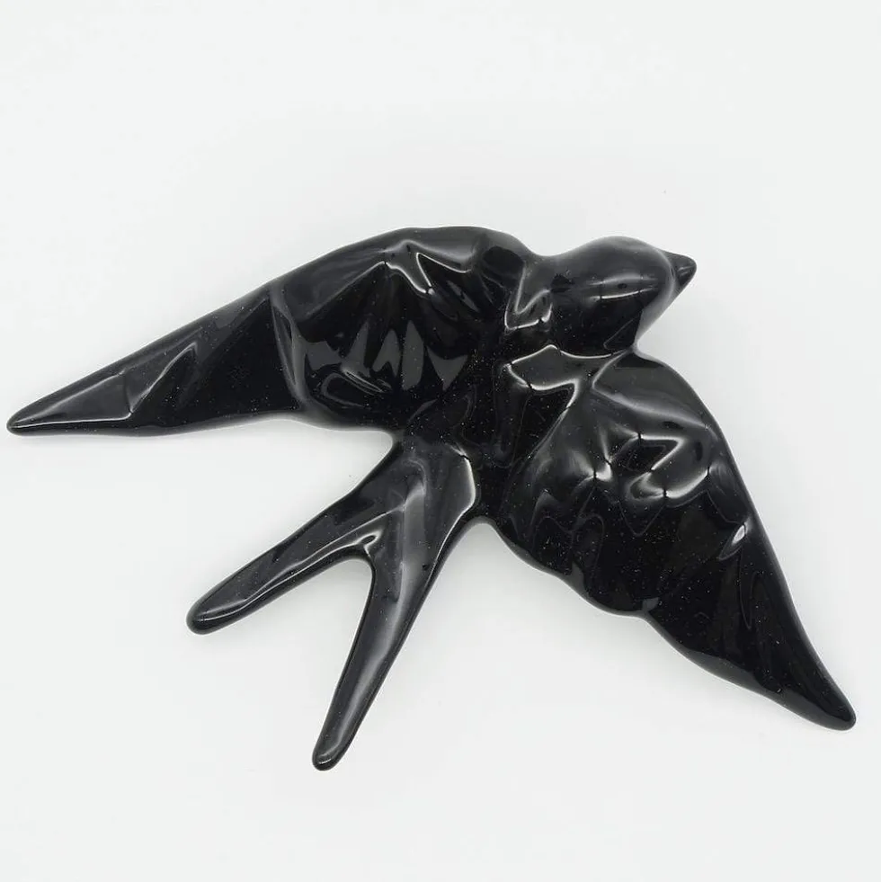Coffret hirondelle stylisée - Noir