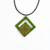 Collier coton et bois "Azulejo" - Vert