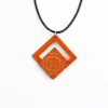 Collier coton et bois "Azulejo" - Orange