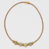 Collier en liège et perles - Gris