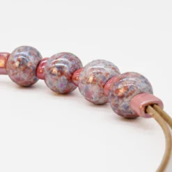 Collier en liège et perles - Rose