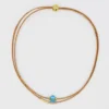 Collier en liège et perle - Turquoise