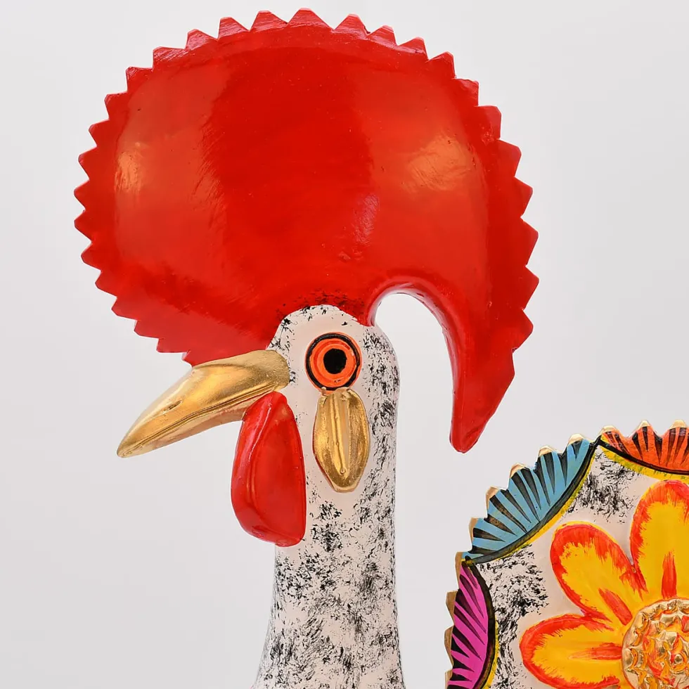 Coq de Barcelos 40cm blanc - Prazeres Côta