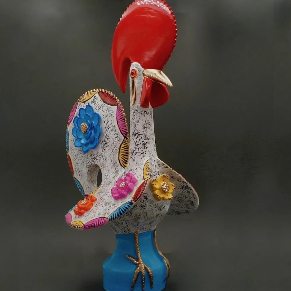 Coq de Barcelos 55cm Blanc - Prazeres Côta