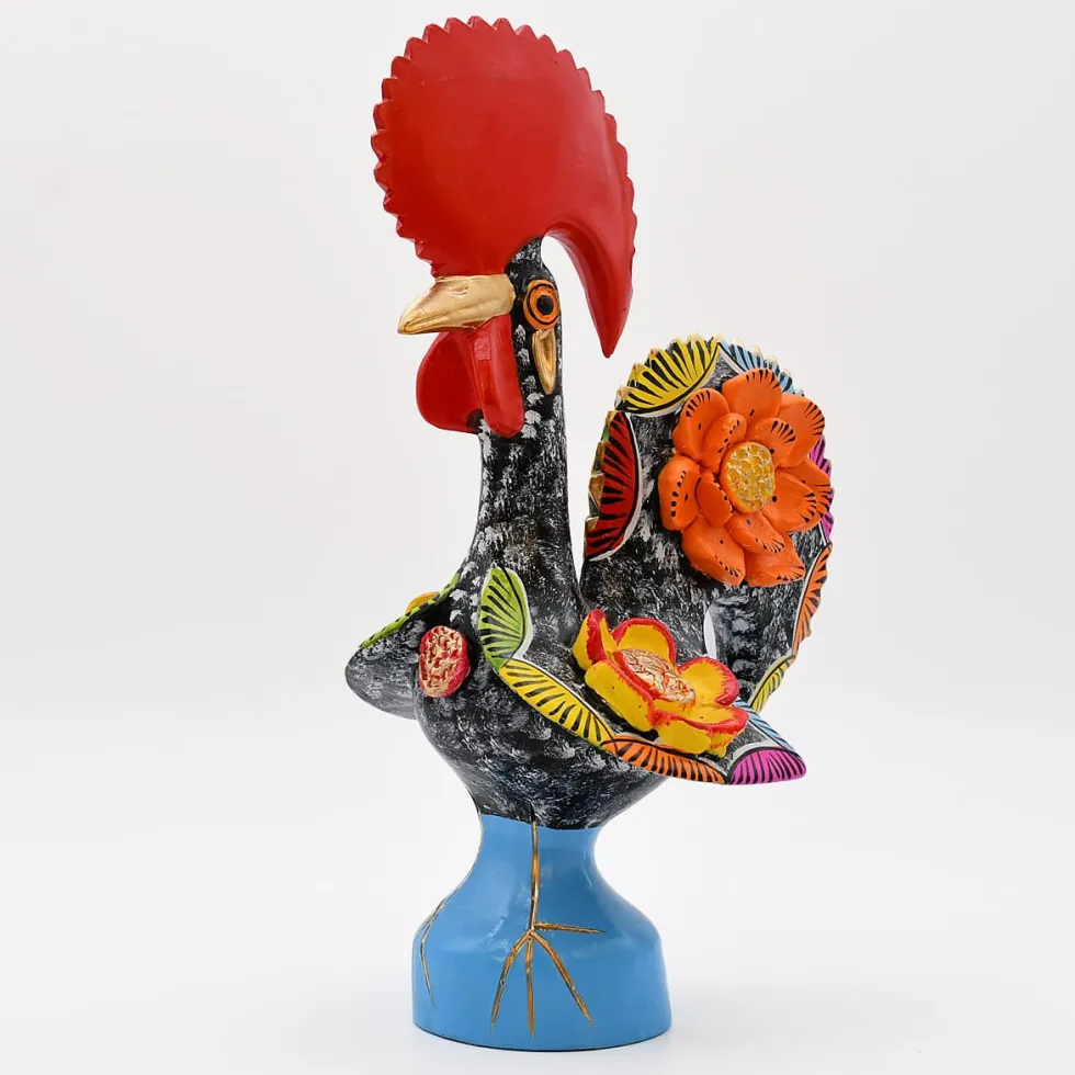Coq de Barcelos 25cm noir - Prazeres Côta