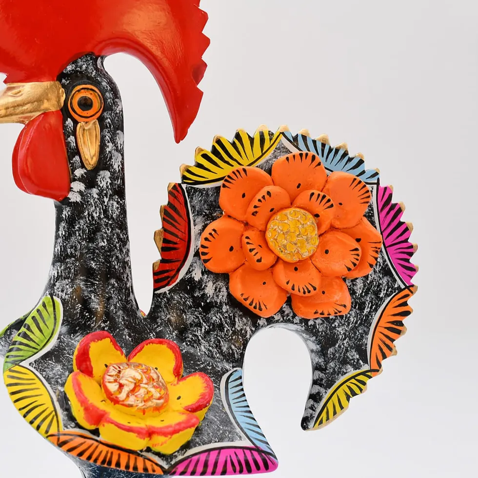 Coq de Barcelos 25cm noir - Prazeres Côta