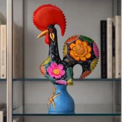 Coq de Barcelos 40cm noir - Prazeres Côta