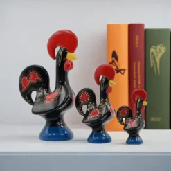 Coq de Barcelos traditionnel en céramique - Noir