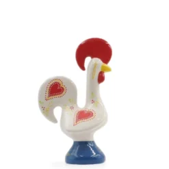 Coq de Barcelos traditionnel en céramique - Blanc