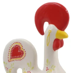 Coq de Barcelos traditionnel en céramique - Blanc