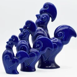 Coq en céramique - Bleu