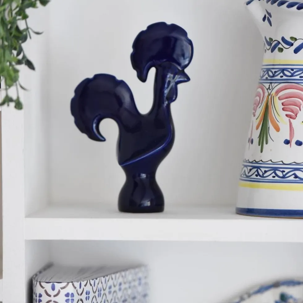 Coq portugais en céramique - Bleu