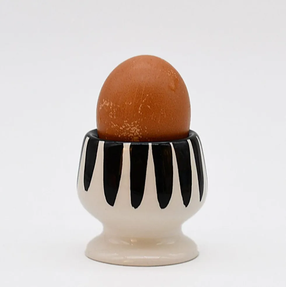 Coquetier rayé "Costa Nova Mar" - Noir