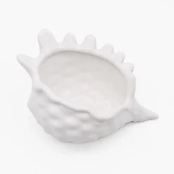 Coquillage en céramique 15cm - Blanc