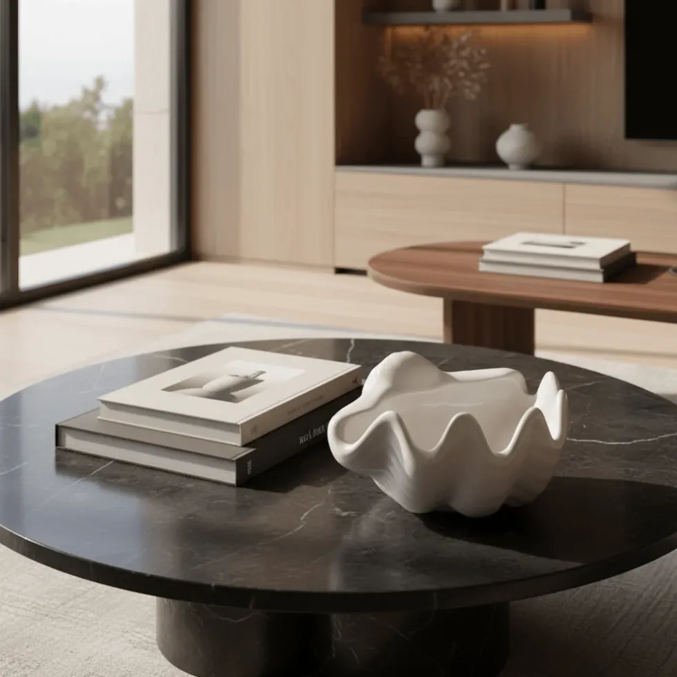 Coquillage en céramique 16cm - Blanc
