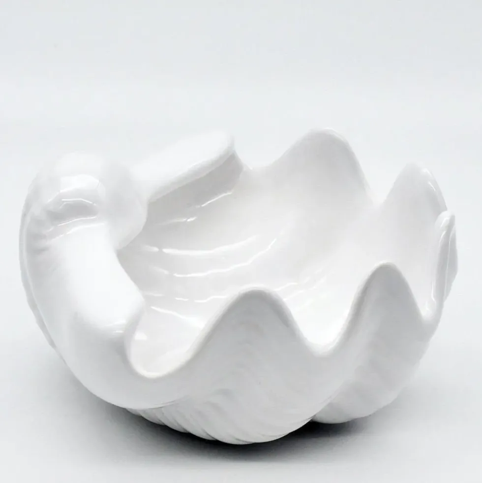 Coquillage en céramique 16cm - Blanc