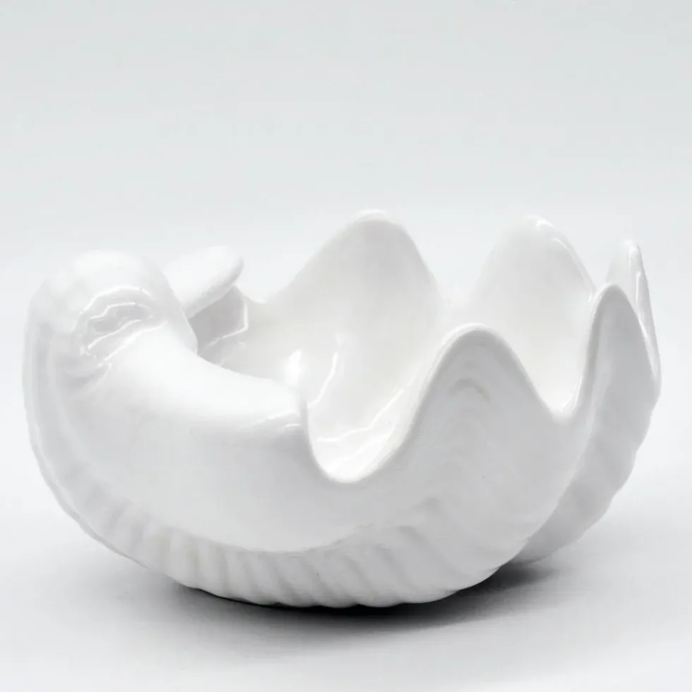 Coquillage en céramique 16cm - Blanc
