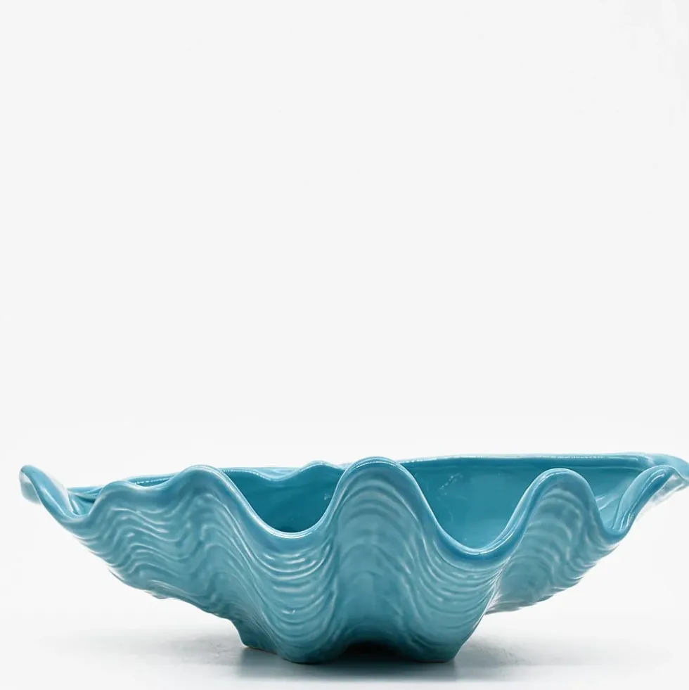 Coquillage en céramique 30cm - Bleu Turquoise