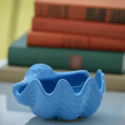 Coquillage en céramique 16cm - Bleu Turquoise