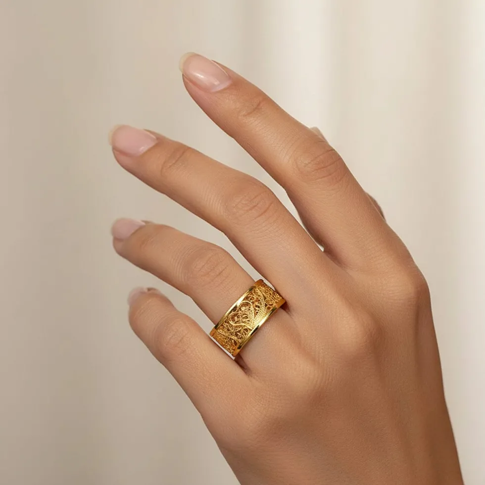 Coração de Viana I Bague en argent doré