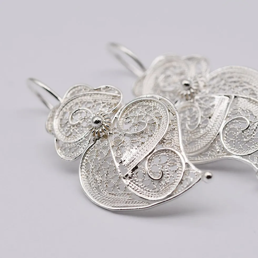 Coração de Viana I Boucles d'oreille en argent - 3cm