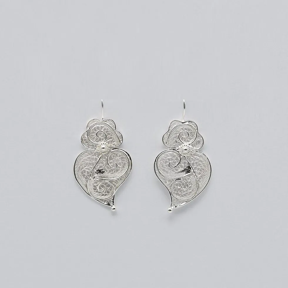 Coração de Viana I Boucles d'oreille en argent - 3cm