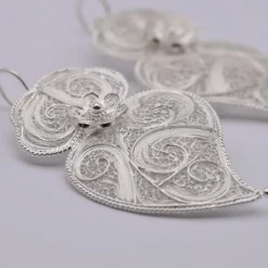 Coração de Viana I Boucles d'oreille en argent - 6.5cm