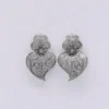 Coração de Viana I Boucles d'oreille en argent oxydé - 6.5cm