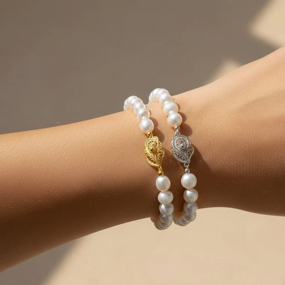 Coração de Viana I Bracelet de perles et filigrane