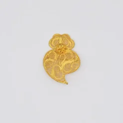 Coração de Viana I Broche en argent doré - 6cm