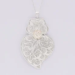 Coração de Viana I Pendentif en argent - 11 cm